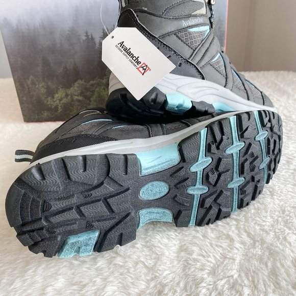 Avalanche Ridge Women's Breathable Hiking Boots, Speed-lace, Gray/Blue, Size 8 - Picture 9 of 10